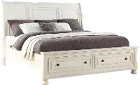 Classic Traditional Off-White King Storage Bed - Stella
