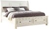 Classic Traditional White King Storage Bed - Stella
