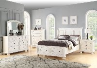 Traditional Off-White 4 Piece Queen Bedroom Set - Stella