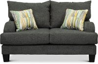 Modern Contemporary Flannel Gray Loveseat - Malibu