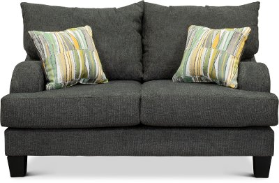 Modern Contemporary Flannel Gray Loveseat - Malibu