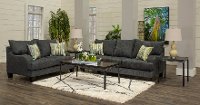 Contemporary Flannel Gray 2 Piece Living Room Set - Malibu