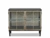 Painted Black and Metal Two Glass Door Chest - Aria