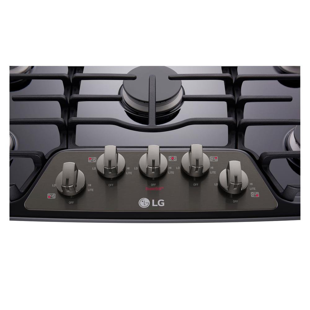 LCG3611BD LG 36 Inch Gas Cooktop - Black Stainless Steel-4