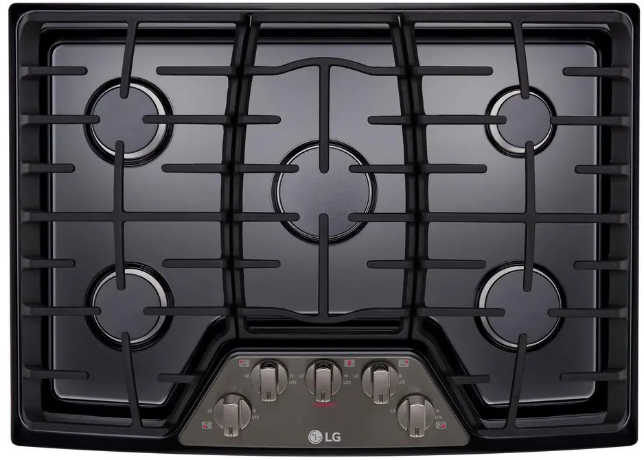 LCG3011BD LG 30 Inch Gas Cooktop - Black Stainless Steel-1