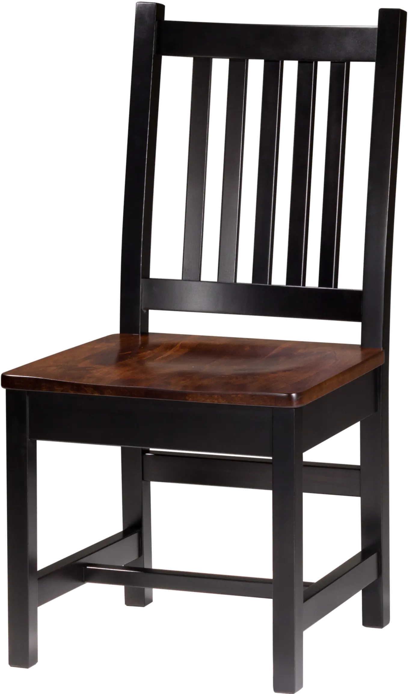 Maple and Black 5 Piece Dining Set with Slat Back Chairs - Saber-3