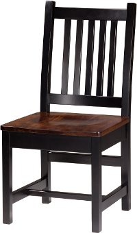 Maple and Black 5 Piece Dining Set with Slat Back Chairs - Saber-3
