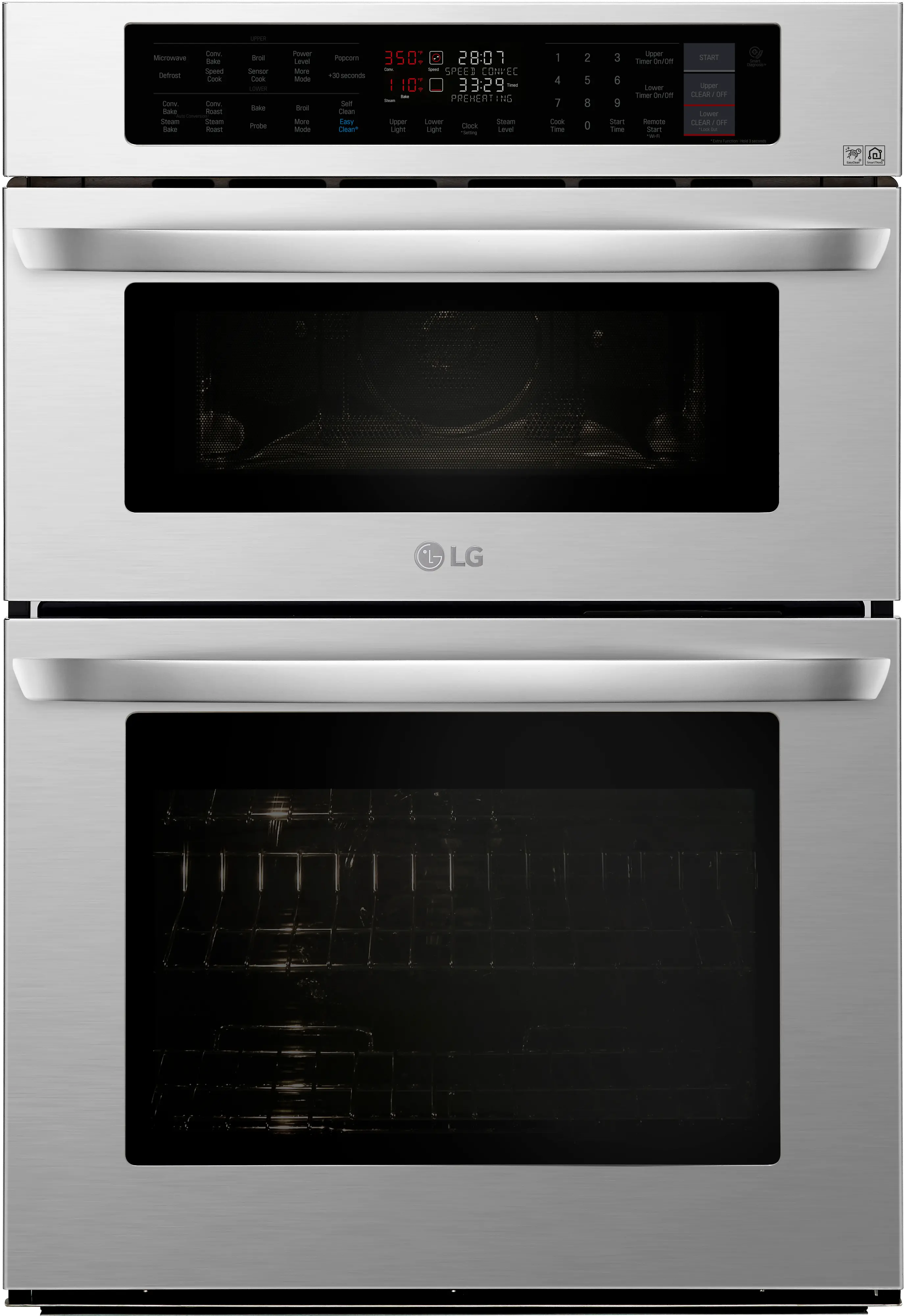 LWC3063ST LG 30 Inch Smart Combination Wall Oven with Microwave - 6.4 cu. ft. Stainless Steel-1