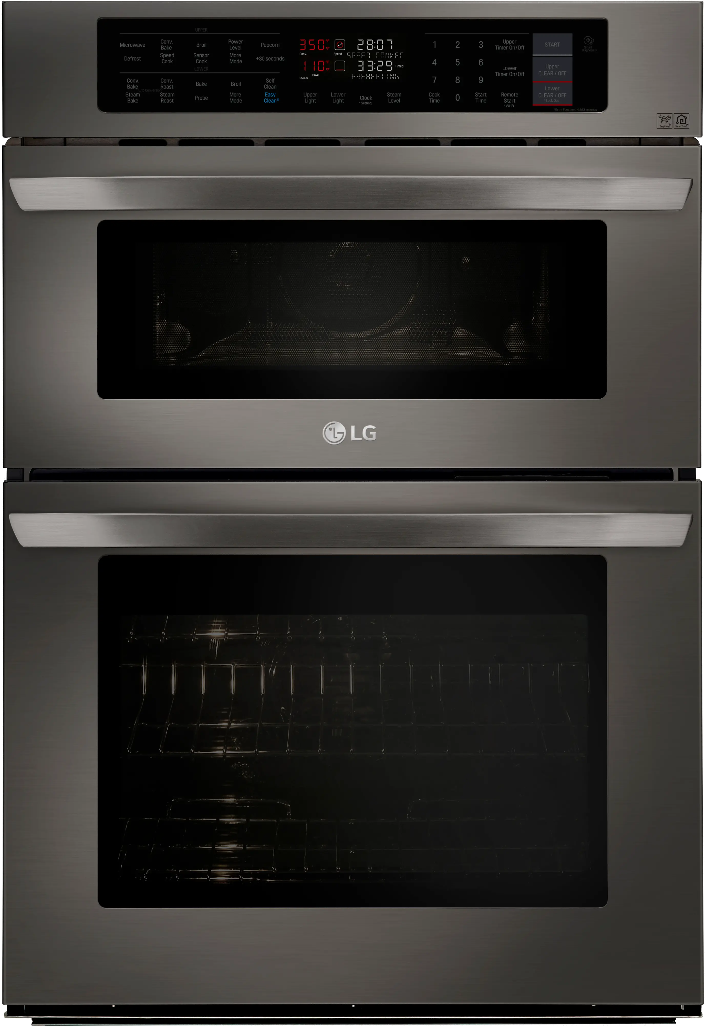 LWC3063BD LG 30 Inch Smart Combination Wall Oven with Microwave - 6.4 cu. ft. Black Stainless Steel-1