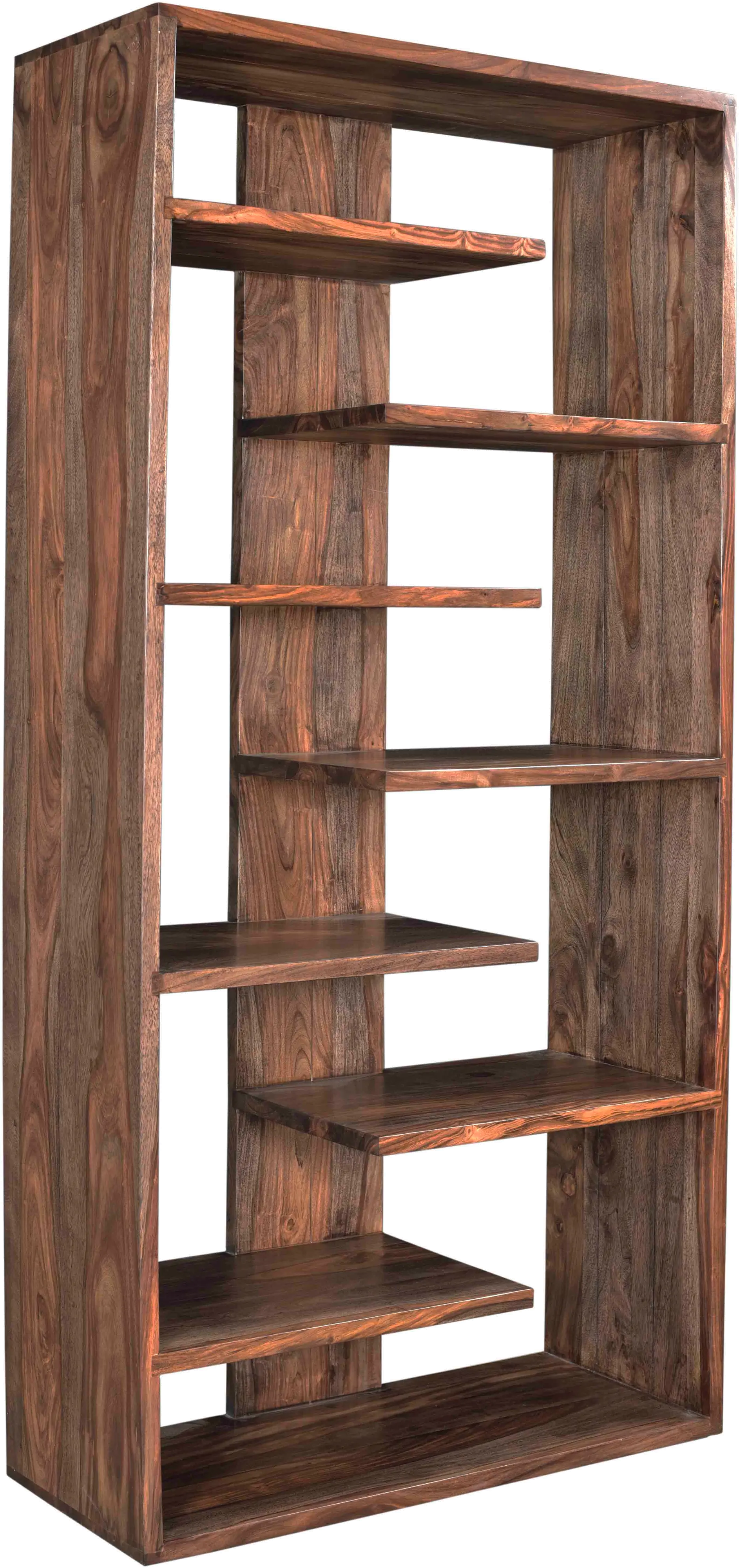 Medium Brown Solid Wood Bookcase - Brownstone-1