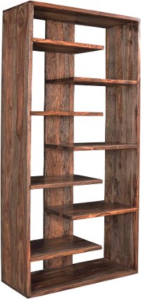 Medium Brown Solid Wood Bookcase - Brownstone