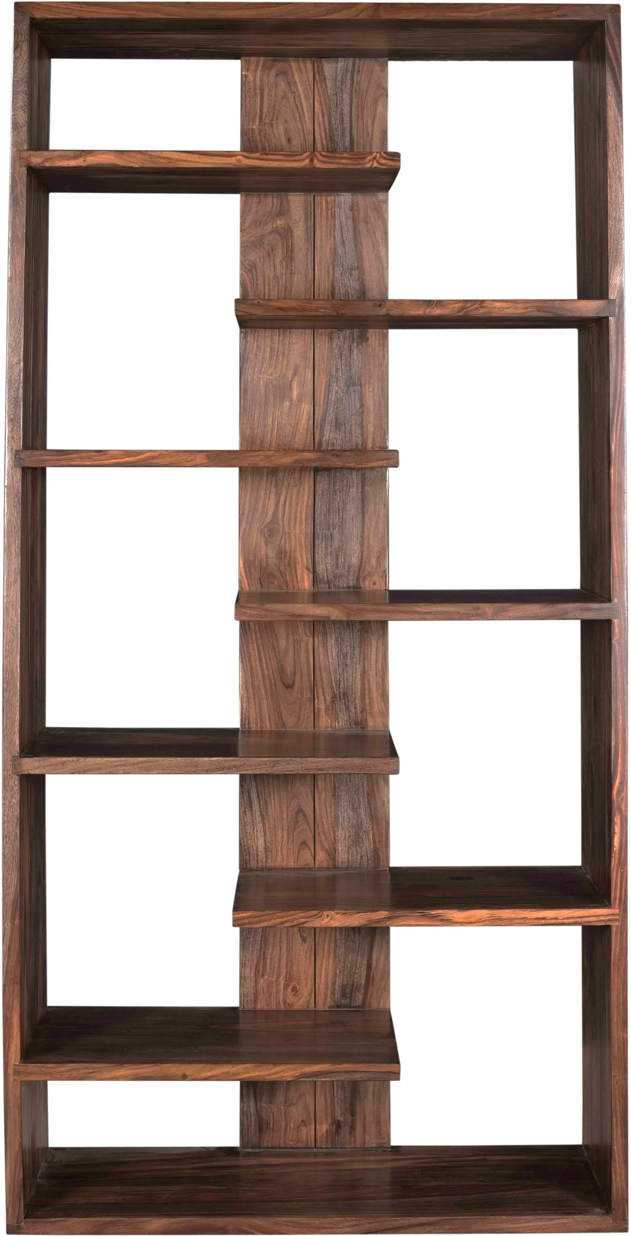 Medium Brown Solid Wood Bookcase - Brownstone-2