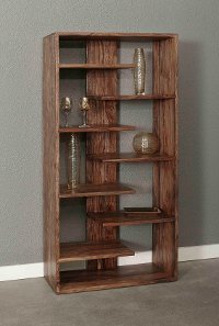 Medium Brown Solid Wood Bookcase - Brownstone-4