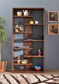 Medium Brown Solid Wood Bookcase - Brownstone-5