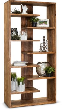 Medium Brown Solid Wood Bookcase - Brownstone-8