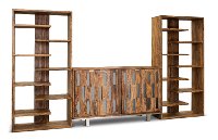 Medium Brown 3 Piece Entertainment Center - Brownstone
