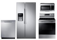 PACKAGE Samsung 4 Piece Kitchen Appliance Package with Electric Range with Fan Convection - Stainless Steel