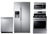 PACKAGE Samsung 4 Piece Kitchen Appliance Package with Gas Range with 5th Oval Burner - Stainless Steel