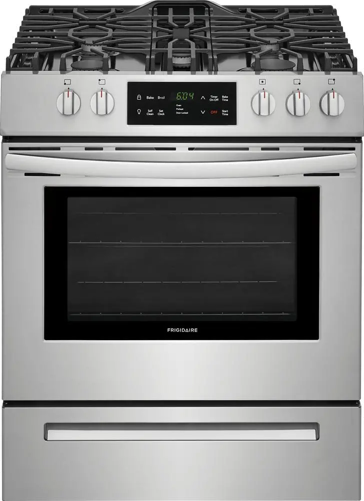 FFGH3054US Frigidaire 30 Inch Front Control Freestanding Gas Range - Stainless Steel-1