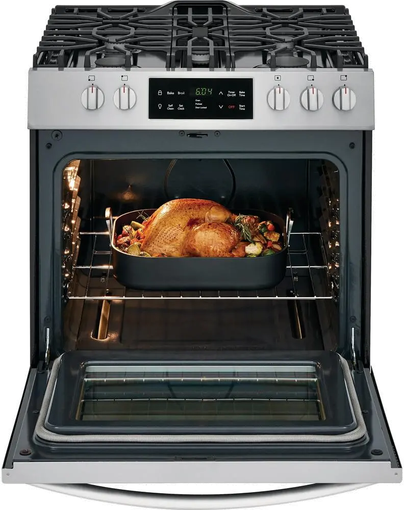 FFGH3054US Frigidaire 30 Inch Front Control Freestanding Gas Range - Stainless Steel-2