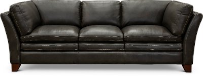 Contemporary Charcoal Gray Leather Sofa - Sierra