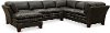 Charcoal Leather 3 Piece Sectional Sofa with LAF Chaise - Sierra