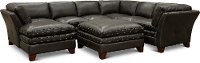 Charcoal Leather 3 Piece Sectional Sofa with LAF Chaise - Sierra-2