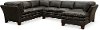 Charcoal Leather 3 Piece Sectional Sofa with RAF Chaise - Sierra