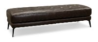 Modern Dark Brown Leather Ottoman - Classico