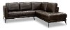Dark Brown 2 Piece Sectional Sofa with RAF Chaise - Classico