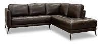 Dark Brown 2 Piece Sectional Sofa with RAF Chaise - Classico