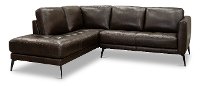 Dark Brown 2 Piece Sectional Sofa with LAF Chaise - Classico