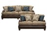 Traditional Two-Tone Brown 2 Piece Living Room Set - Cognac