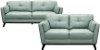 KIT Modern Seafoam Green Leather 2 Piece Living Room Set - Warsaw