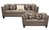 Modern Silt Brown 2 Piece Living Room Set - Carbon