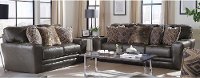 Classic Steel Gray Leather 2 Piece Living Room Set - Denali