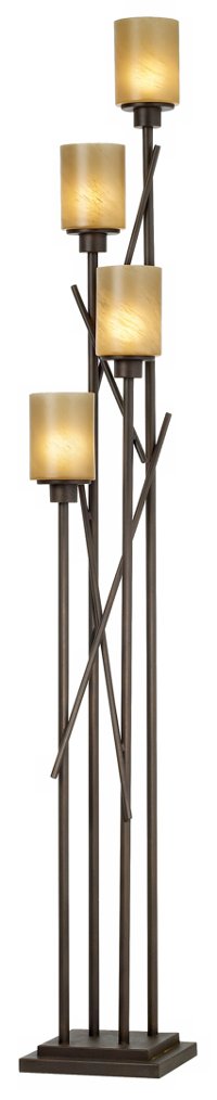 Bronze Uplight Floor Lamp With Amber Shades - City Crossings