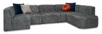 Modern Gray 4 Piece Sectional Sofa with RAF Chaise - Nyla