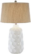 Glossy White Ceramic Honeycomb Table Lamp - Dreams