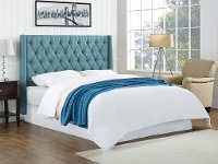 Seafoam Blue Queen Upholstered Headboard - Carson