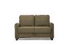Casual Contemporary Taupe Storage Loveseat - Shelby