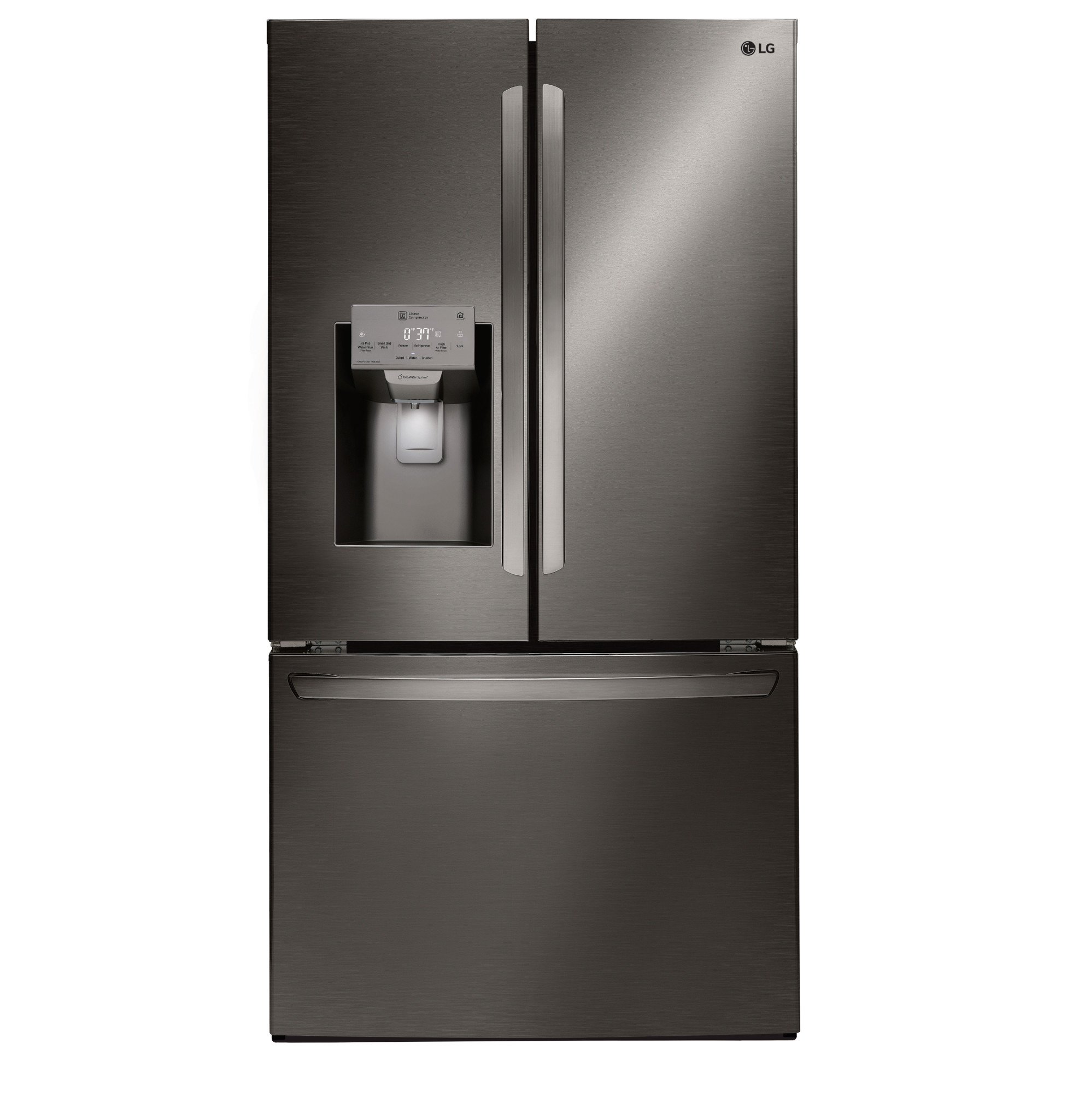 LFXC22526D LG 22.1 cu ft Counter Depth French Door Refrigerator - 36 W Black Stainless Steel-1