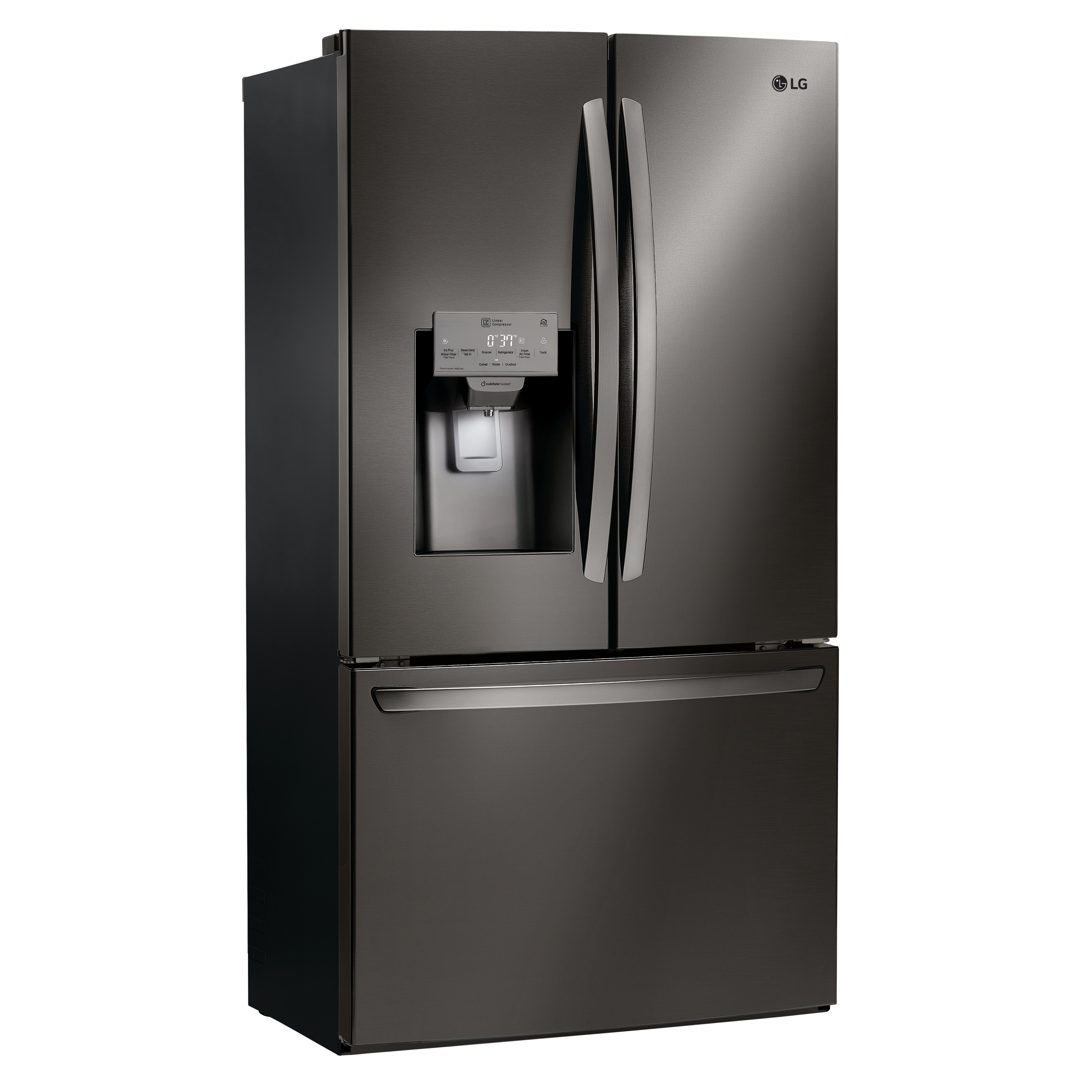 LFXC22526D LG 22.1 cu ft Counter Depth French Door Refrigerator - 36 W Black Stainless Steel-2