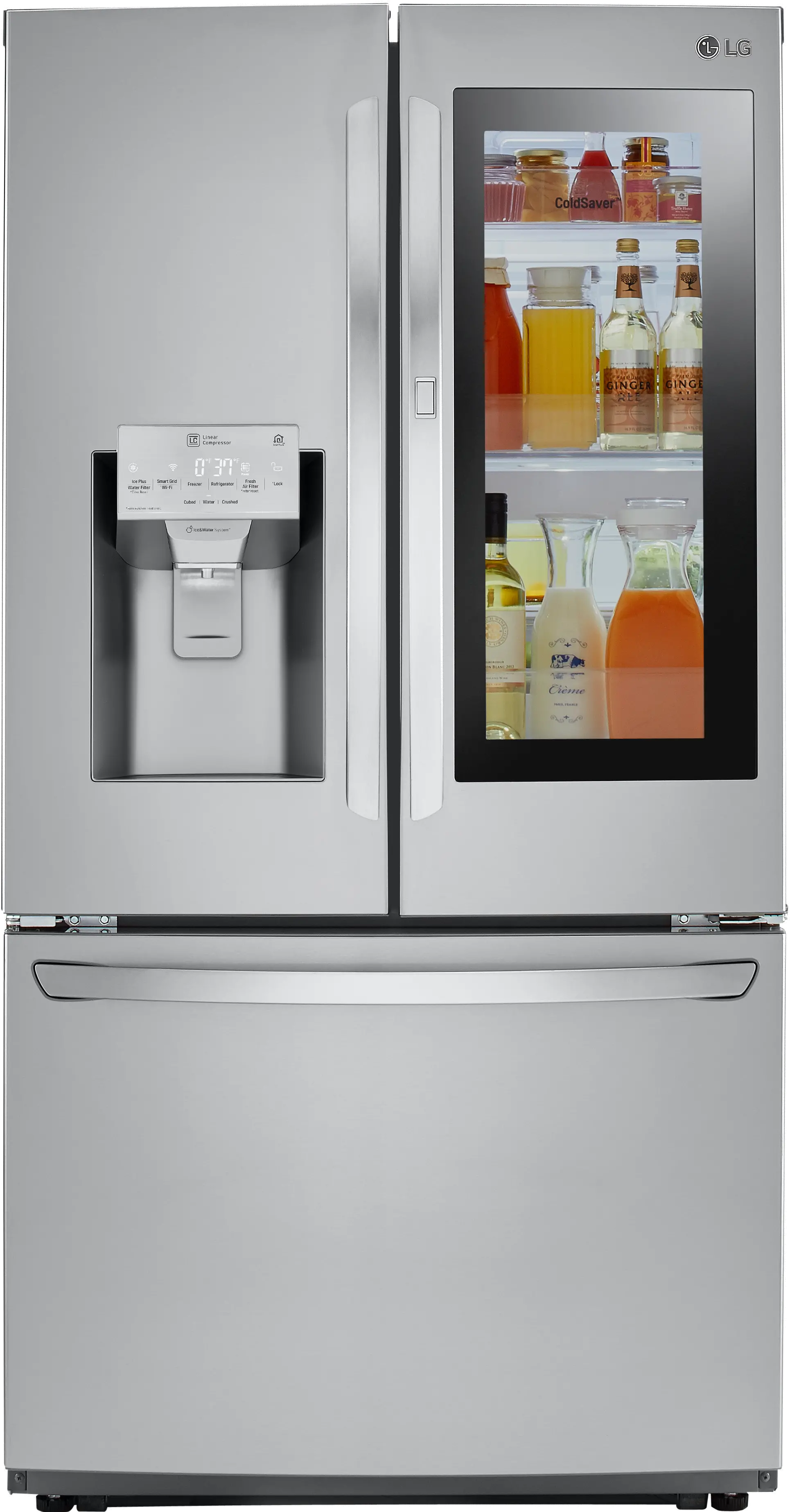 LFXC22596S LG 21.9 cu ft French Door Refrigerator - Counter Depth Stainless Steel-1
