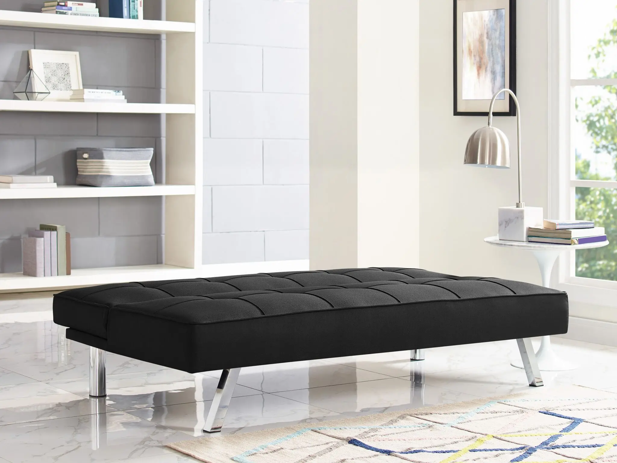 Carly Black Serta Convertible Sofa Bed-3