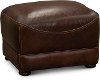 Antique Brown Leather Ottoman - Pinkerton