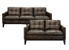 Antique Brown Leather 2 Piece Living Room Set - Montana