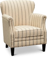 Tan Accent Chair with Brown and Black Stripes - Layla