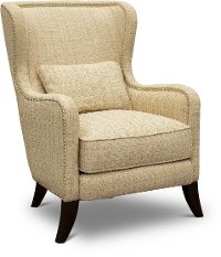 Transitional Linen Wingback Accent Chair - Ava