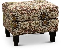 Contemporary Red and Green Ottoman - Loren